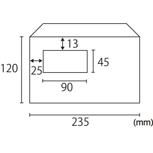 地紋入窓付封筒ケント　のり付　洋０　１０００枚×５
