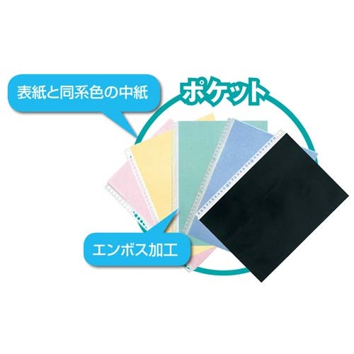 カラーベース差替式黒Ａ４縦背幅２５ｍｍ３０穴３冊