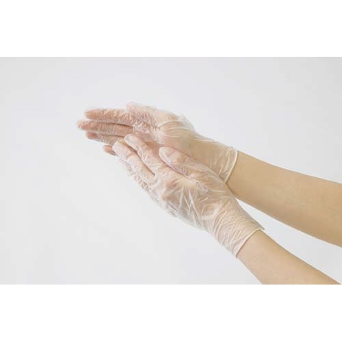 ビニール使いきり手袋　粉なし　１００枚　Ｍ×５
