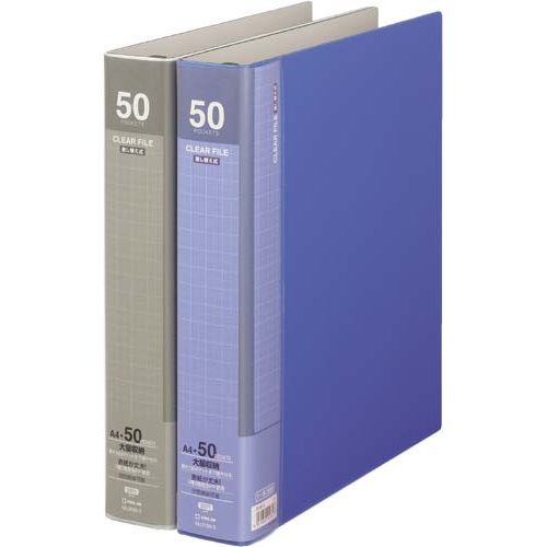 クリアーＦ差替式大量ポケットＡ４縦５０Ｐ青５冊