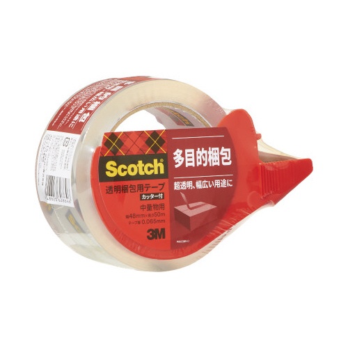 スコッチ（Ｒ）透明梱包用テープ中軽量物用カッター付