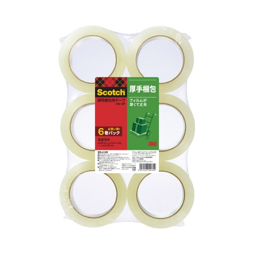 スコッチ透明梱包用テープ重量物用６巻パック