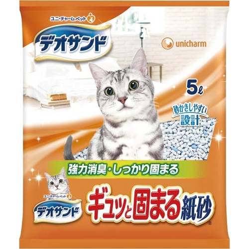 デオサンド　ギュッと固まる紙砂　５Ｌ×６