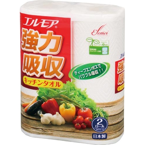 【廃番商品】エルモア　強力吸収キッチンタオル　２ロール