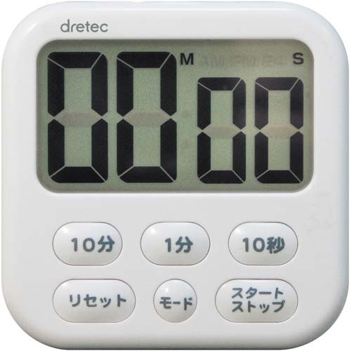 大画面キッチンタイマーシャボン６　ホワイト　３個