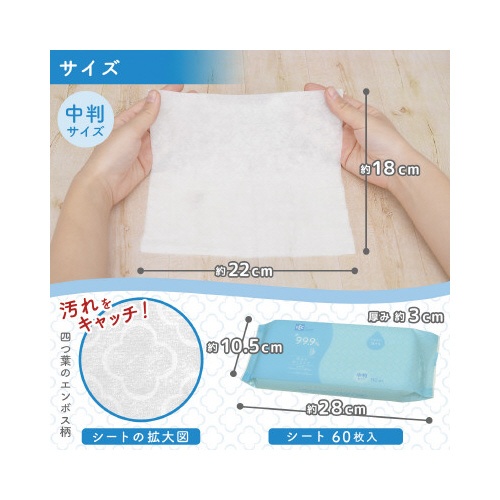 【廃番商品】ＮＣ水９９．９　流せるおしりふき　中判　６０枚