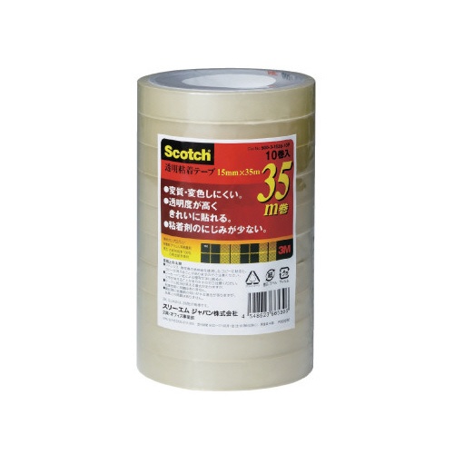 スコッチ　透明粘着テープ　１５ｍｍ幅×３５ｍ５０巻