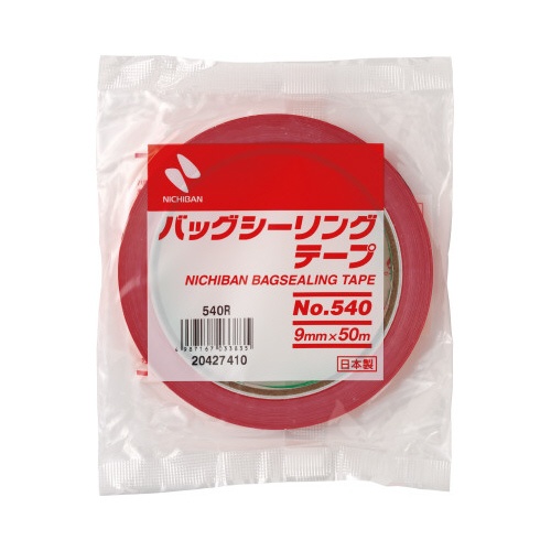 バッグシーリングテープ　ＰＥＴ　５０ｍ　赤　１巻