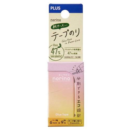 ノリノ　紙ケース入り　テープのり　ピンク