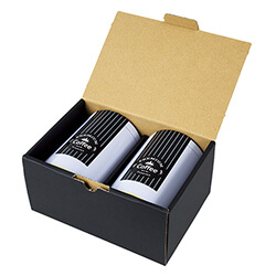 防湿リング缶ギフト箱　２００ｇ太×２本入　黒