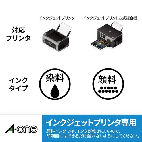 ラベルシールインクジェット　超耐水光沢紙　４４面