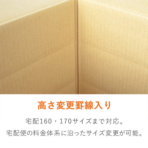 【宅配170サイズ】ゆうパック最大・高さ変更可能ダンボール箱・アパレル向け