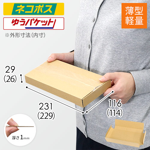 【薄型軽量】厚さ3cm・ヤッコ型ケース（ネコポス最小）