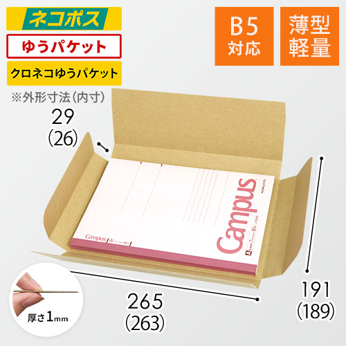 【薄型軽量】厚さ3cm・ヤッコ型ケース（B5サイズ）