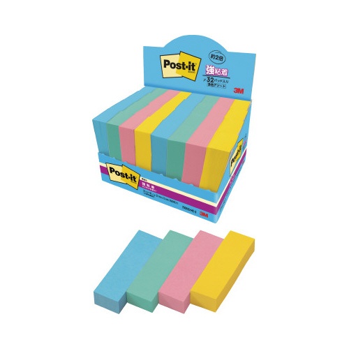 【廃番商品】強粘着マルチカラー３　５０×１５　４色　３２冊