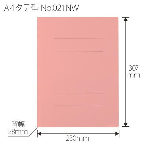 フラットファイル　厚とじ３００　Ａ４縦　桃１０冊