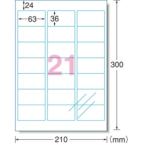 透明保護フィルム　６３×３６ｍｍ　２１面　６枚
