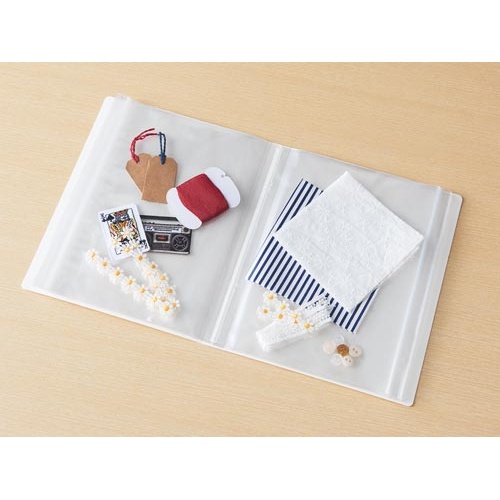 【廃番商品】クリア?ファイル　チャックタイプ　Ａ４　１２Ｐ　黒