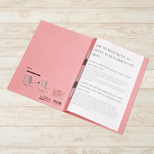 フラットファイル広がる厚とじ　Ａ４縦　ピンク　３冊