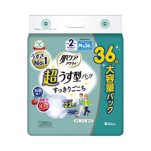 肌ケアアクティ　超うす型パンツ　　ＭーＬ　２回分