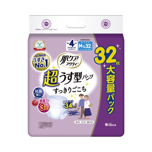 肌ケアアクティ　超うす型パンツ　　ＭーＬ　４回分