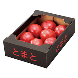 トマト箱２㎏黒　赤文字