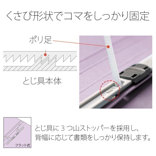 ＰＰフラットファイルＡ４縦厚とじバイオレット１０冊