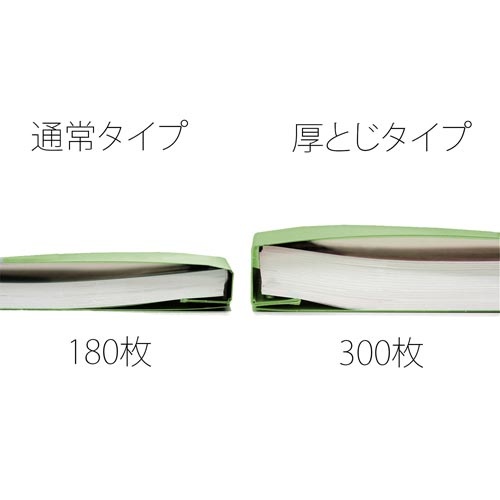 ＰＰフラットファイルＡ４縦厚とじリーフグリーン１冊