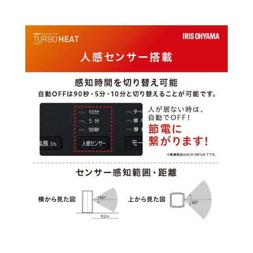 スリムセラミックファンヒーター人感センサー
