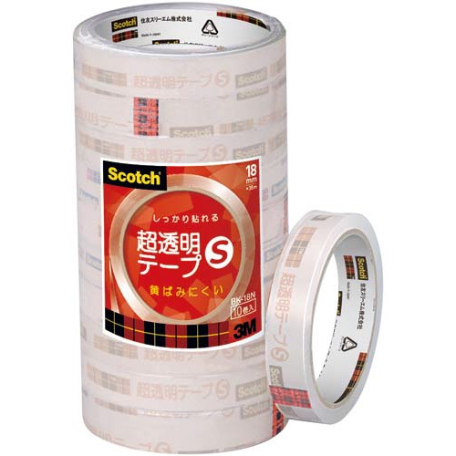 スコッチ　超透明テープＳ　１８ｍｍ幅１０巻×５