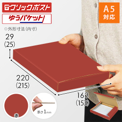 【赤色】厚さ3cm・N式ケース（A5サイズ・クリックポスト・ゆうパケット）