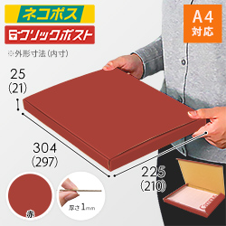 【赤色】厚さ2.5cm・N式ケース（A4サイズ・ネコポス・クリックポスト）