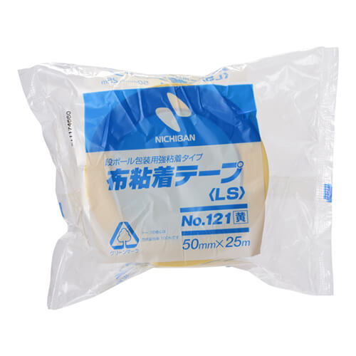 ニチバン 布粘着テープ121 黄 50mm×25m 121250