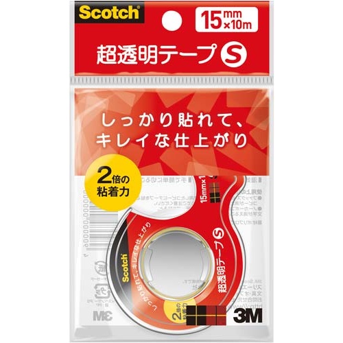 超透明テープＳ　小巻　カッター付　１５ｍｍ×１０ｍ