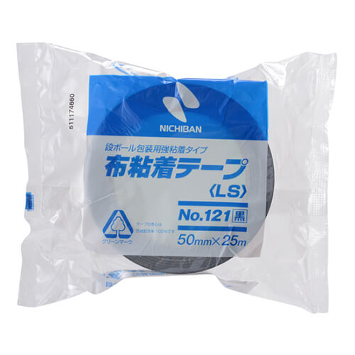ニチバン 布粘着テープ121 黒 50mm×25m 121650