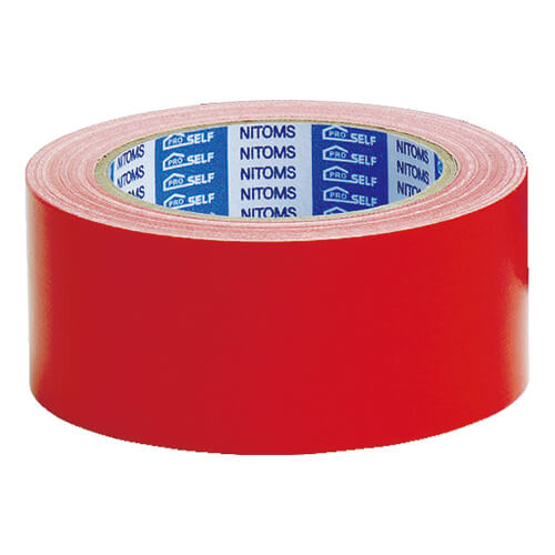 ニトムズ カラー布粘着テープSE赤 50mm×25m J5441