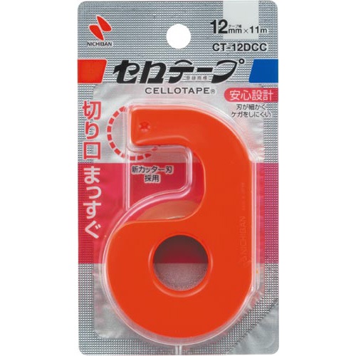 セロテープ小巻　まっすぐ切れる　Ｃレッド　１０個