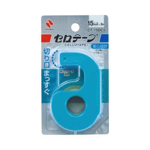 セロテープ小巻カッター付まっすぐ切れる　Ｓブルー