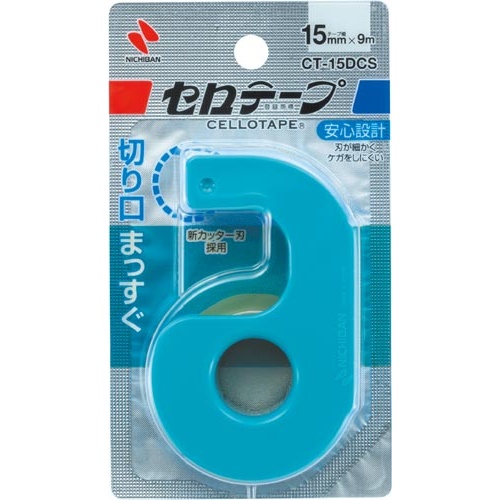 セロテープ小巻カッター付まっすぐＳブルー×５