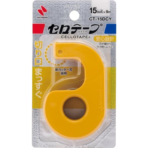 セロテープ小巻カッター付まっすぐ切れるタイプ黄×５
