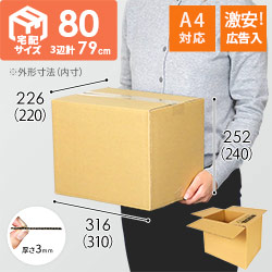 【広告入】宅配80サイズ 段ボール箱（A4サイズ）