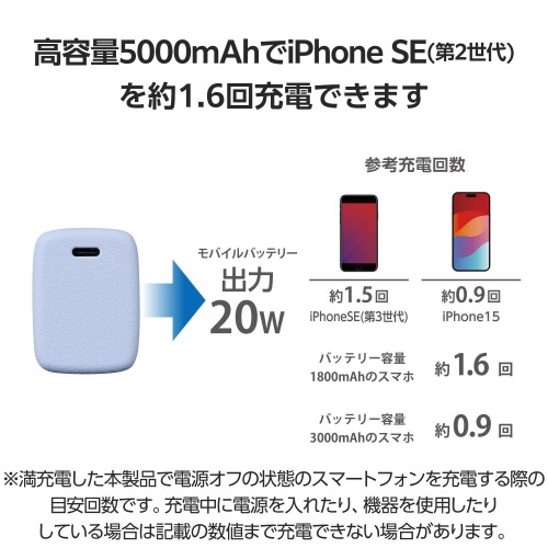 モバイルバッテリー　コンセント　一体型　パープル
