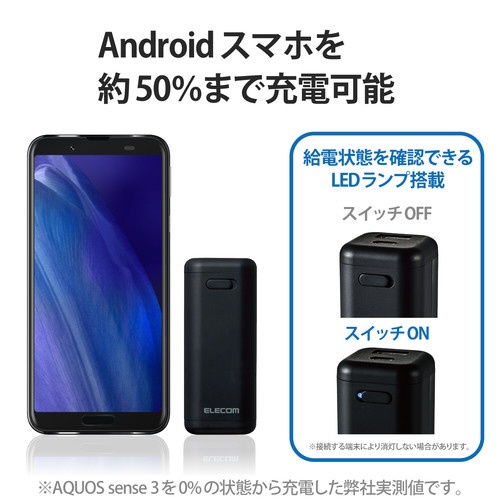 【廃番商品】モバイルバッテリー　乾電池式　ケーブル付　ホワイト