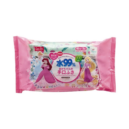 手口ふき　６０枚×３個　ディズニープリンセス