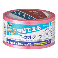 クロステープ50mm×15m　ピンク　【ＴＥＲＡＯＫＡ Ｐ－カットテープ ＮＯ．４１４２ ５０ｍｍ×１５Ｍ ピンク】