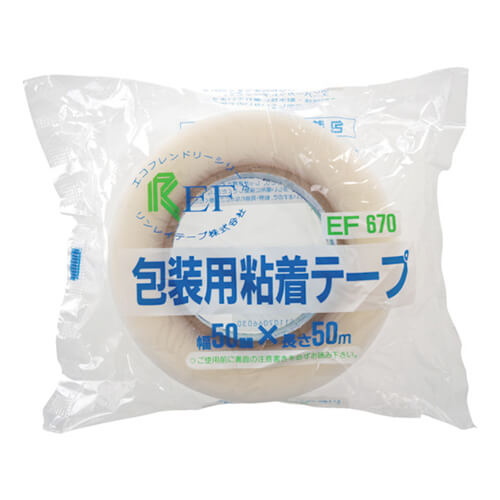 リンレイテープ 包装用PEワリフテープ 半透明 75mm×50m EF67075X50