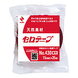 セロハンテープ15mm×35m　赤　【ニチバン セロテ－プ着色赤４３０１Ｔ－１５ １５ｍｍＸ３５ｍ バイオマスマーク認定製品】