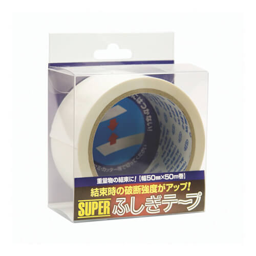 【廃番商品】結束テープ50mm×50m　白　【仁礼 スーパーふしぎテープ ５０ｍｍ×５０ｍ ＰＥＴ製】