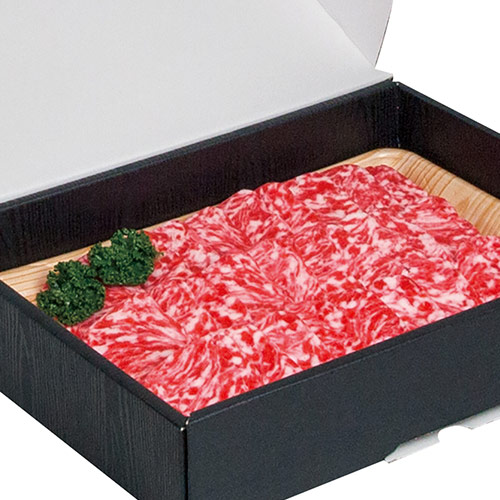 精肉用ギフト箱（黒木目柄・深口）