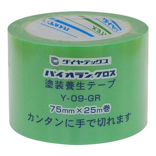 ダイヤテックス パイオラン 塗装養生用テープ グリーン 75mm×25m Y09GR75MM